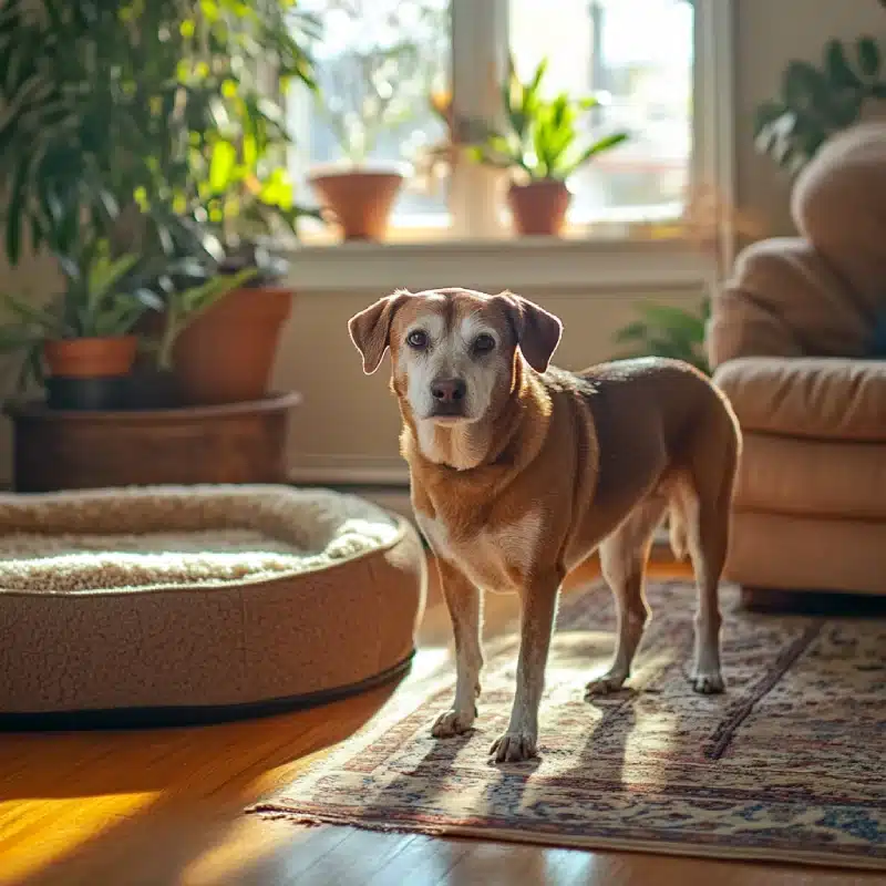 my senior dog is pacing and won't lie down