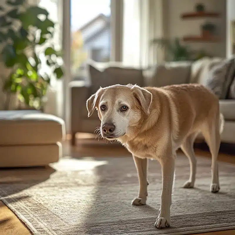 my senior dog is pacing and won't lie down