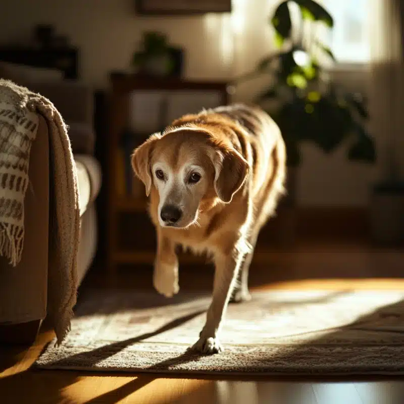 my senior dog is pacing and won't lie down